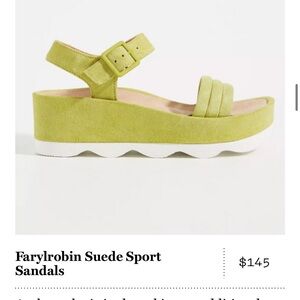 Farylrobin Green Suede Sport Sandals